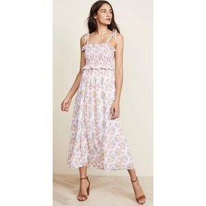 KOS RESORT Floral Smocked Tie Strap Maxi Dress size XL